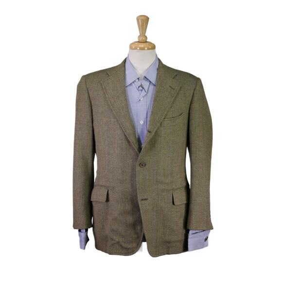 J. Press Magee Donegal Tweed Green Blue Woven 2-Btn Blazer Jacket 38S - Picture 1 of 8